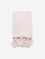 Blush Chunky Textured Weave Embroidered Throw with Braided Tassels