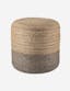 Oliana Artisan Braided Jute Pouf in Taupe & Natural - 18" Round