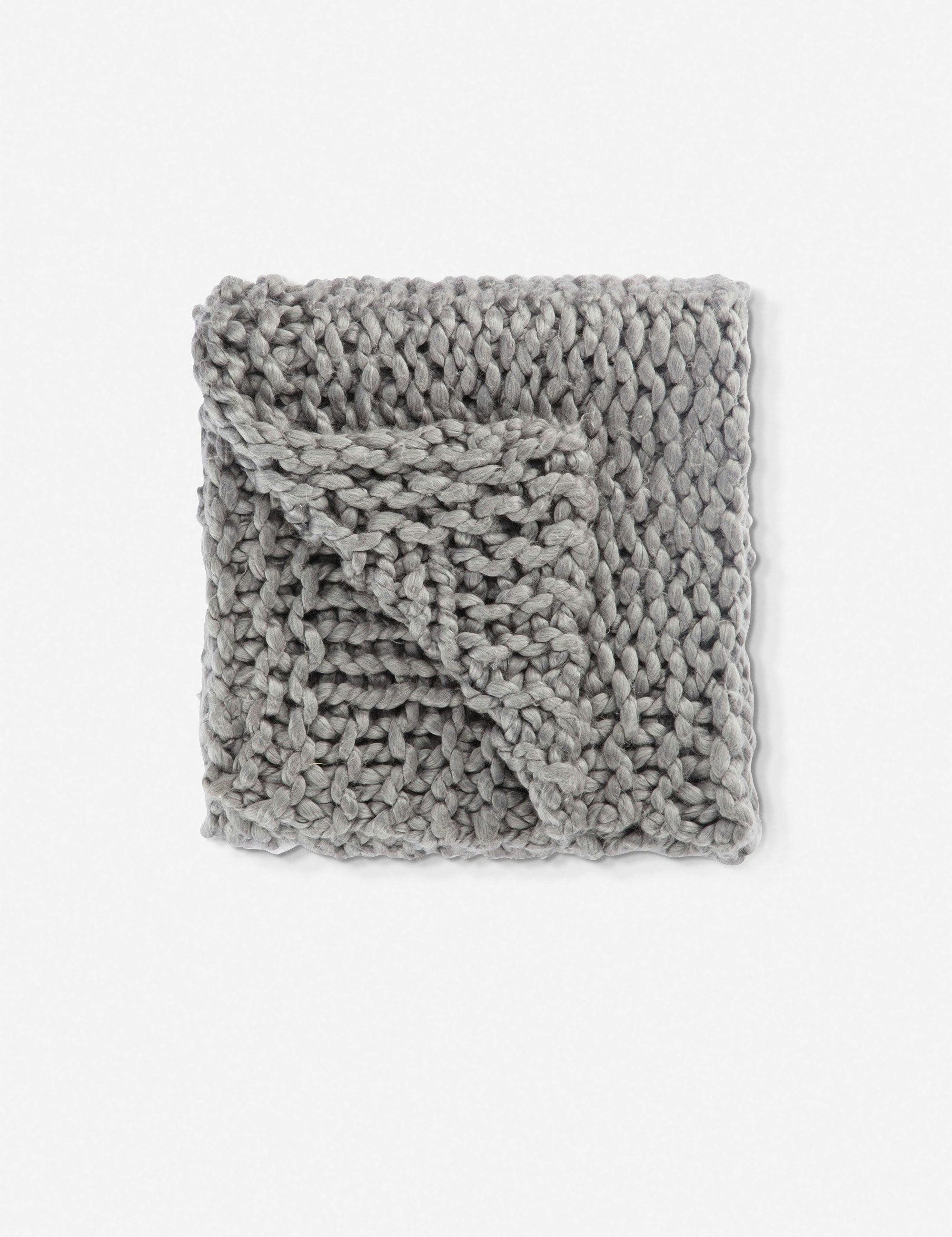 Ultra-Plush Nordic Hygge Knitted Throw Blanket - Flint Gray