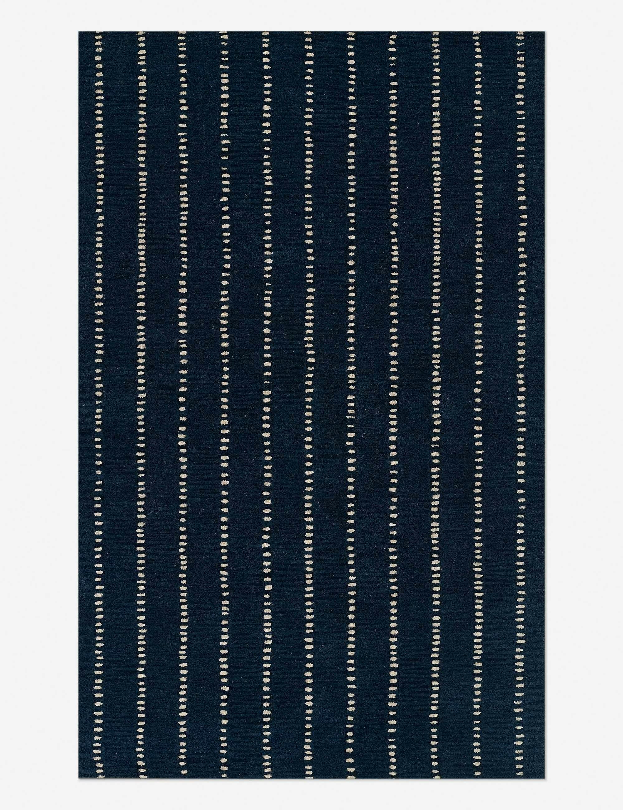 Simba Hand-Tufted Navy Wool Rectangular Rug - 3'6" x 5'6"