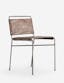 Trysta Sleek Brown Leather and Steel Dining Chair
