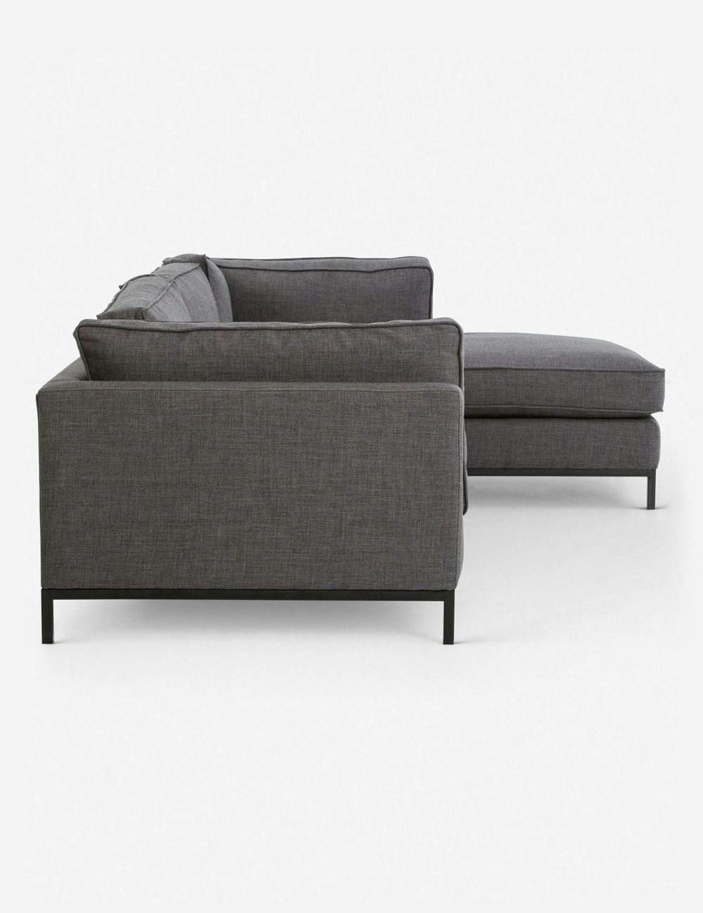 Fritzie Sectional Sofa - Charcoal / Right-Facing