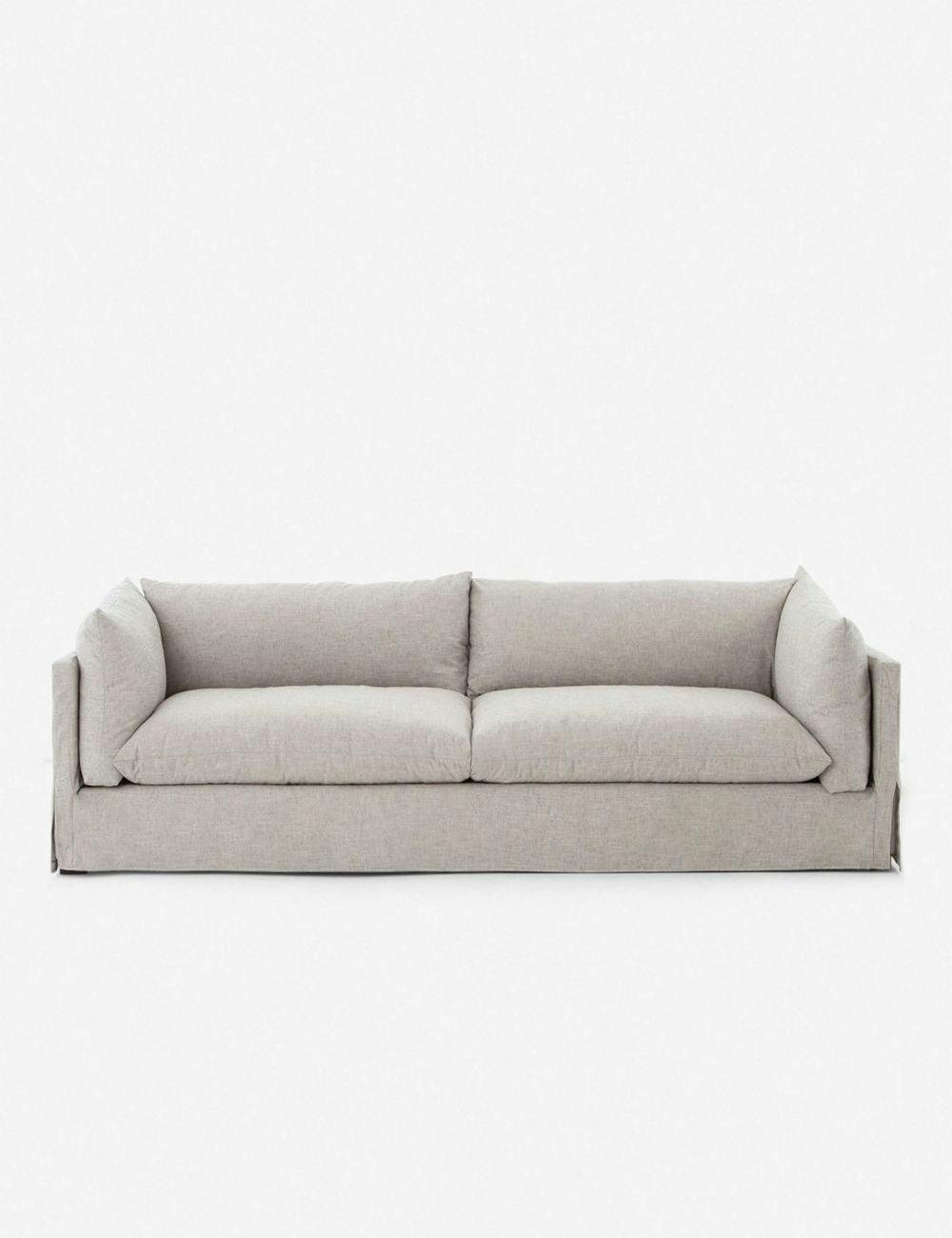 Arlen 90" Light Gray Slipcover Sofa