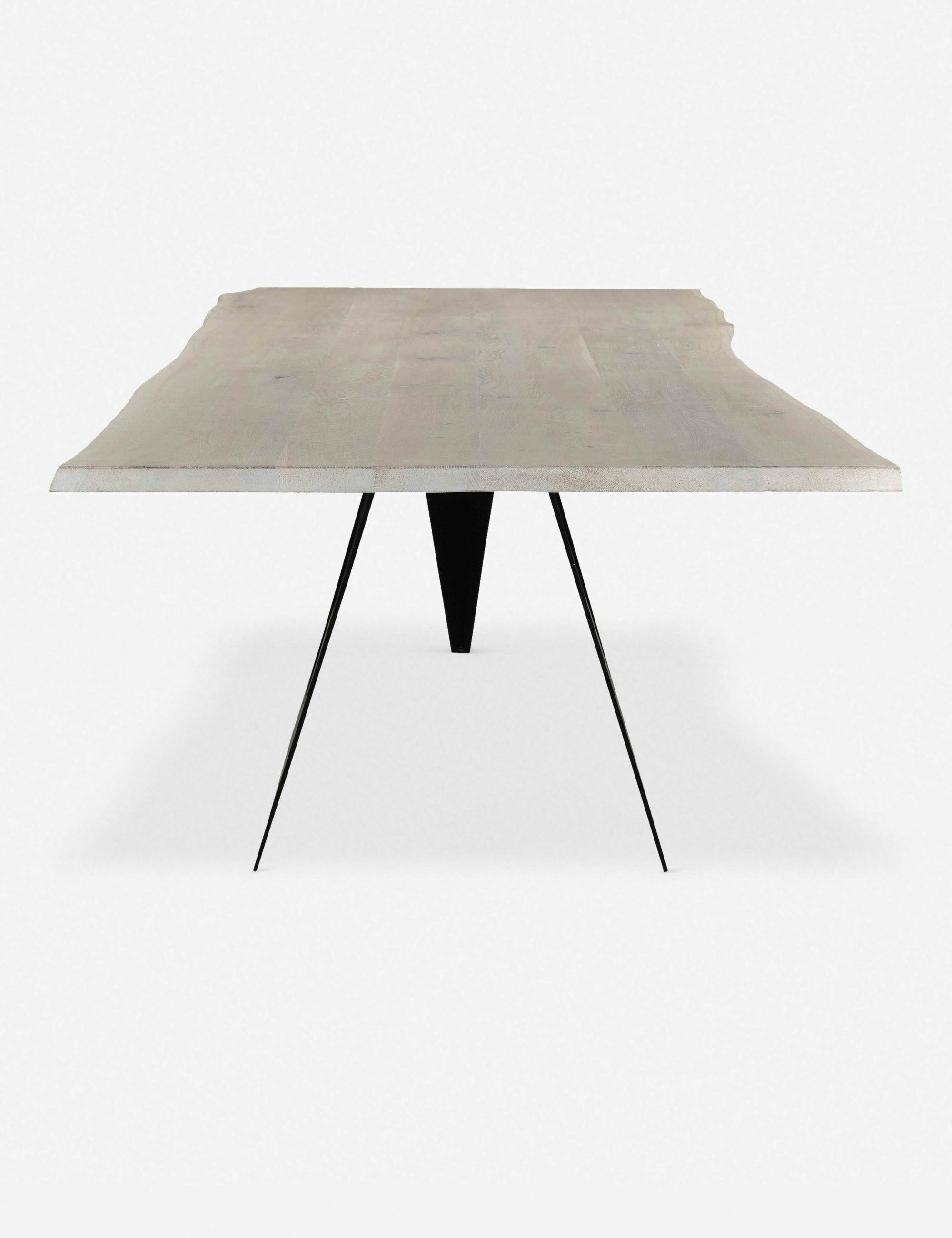 Contemporary Black and Gray Solid Oak Dining Table with Iron Base