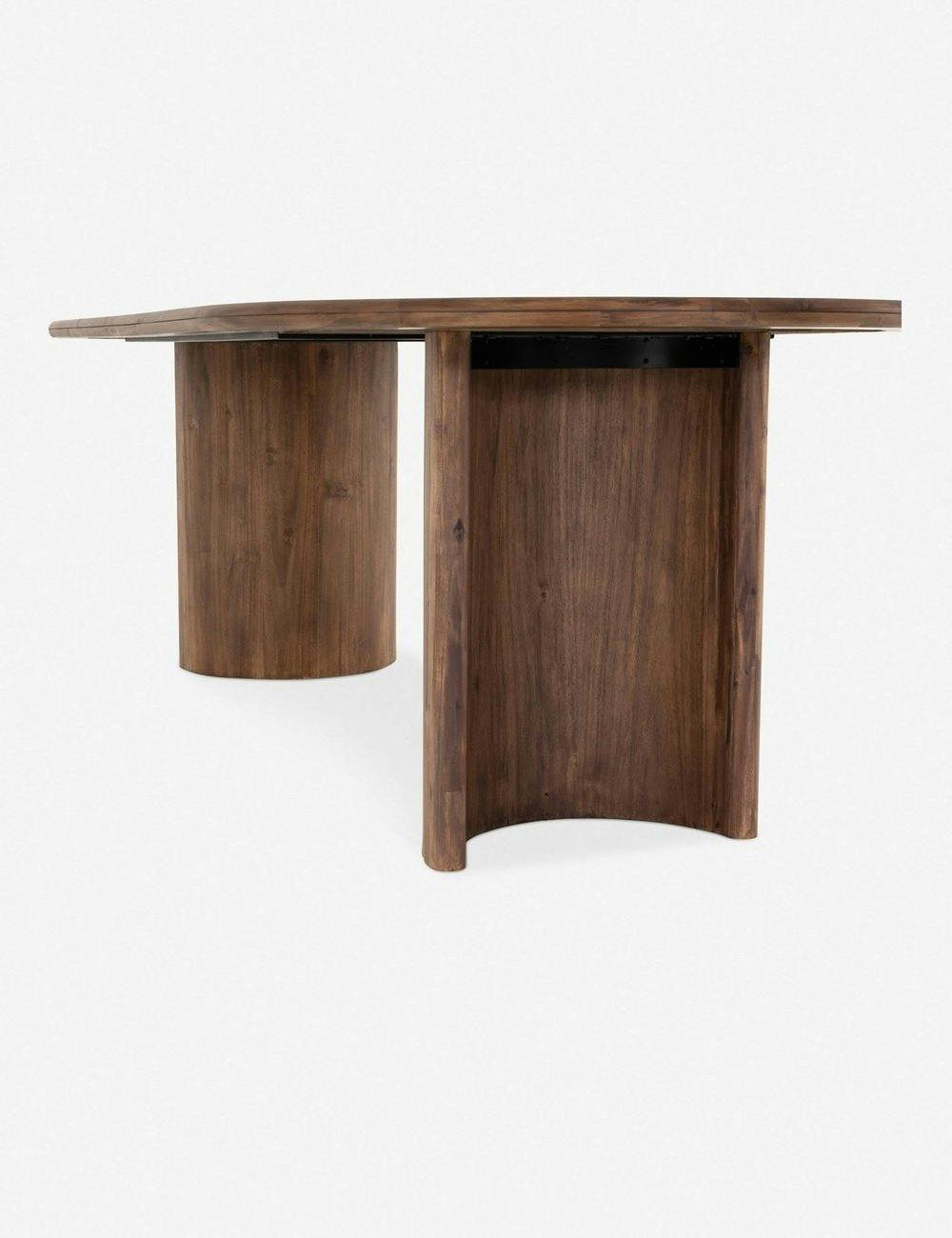Gilda 94" Brown Acacia Wood Oval Dining Table